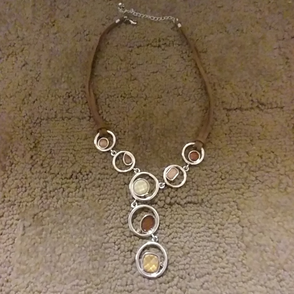 Brown & silver necklace